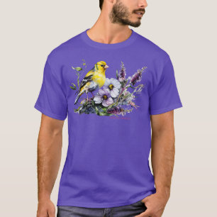 Amerikaanse goudvink achtertuin vogels lavendel tu t-shirt