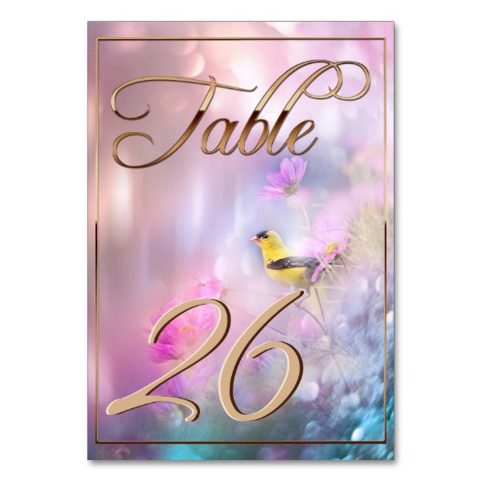 Amerikaanse goudvink en bloemen/goudsierijk kaart (Voorkant)