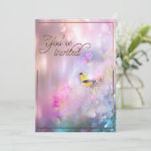 Amerikaanse goudvink en bloemen/goudsierijk kaart (Staand voorkant)