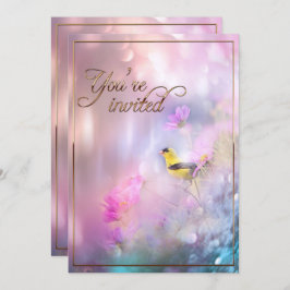 Amerikaanse goudvink en bloemen/goudsierijk kaart