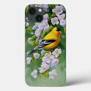 Amerikaanse goudvink en roze appelbloesems Case-Mate iPhone case