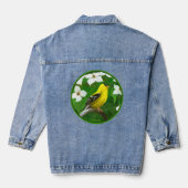 Amerikaanse goudvink in winterschilderij - Wild Bi Denim Jacket (Achterkant)
