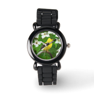 Amerikaanse goudvink in winterschilderij - Wild Bi Horloge