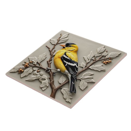Amerikaanse goudvink - Kunst en ambachten Keramisc Tegeltje (Zijkant)