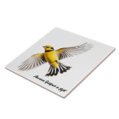 Amerikaanse goudvink op de vlucht tegeltje (Zijkant)