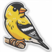 Amerikaanse goudvink vogel Custom-Cut Vinyl Sticke Sticker (Voorkant)