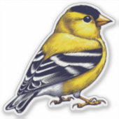 Amerikaanse goudvink vogel Custom-Cut Vinyl Sticke Sticker (Voorkant)