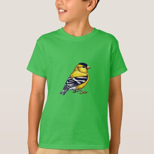Amerikaanse goudvink vogel Kinder basic T-shirt (Voorkant)