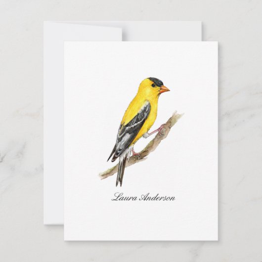 Amerikaanse goudvink vogel platte briefkaart (Voorkant)