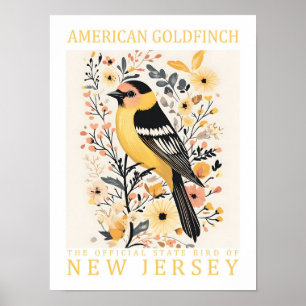 Amerikaanse goudvink vogel van New Jersey Poster