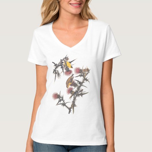 Amerikaanse goudvink vogels t-shirt (Voorkant)
