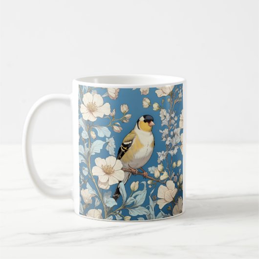 Amerikaanse Goudvink William Morris Geïnspireerd Koffiemok (Links)