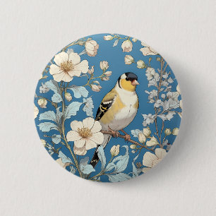 Amerikaanse Goudvink William Morris Geïnspireerd Ronde Button 5,7 Cm