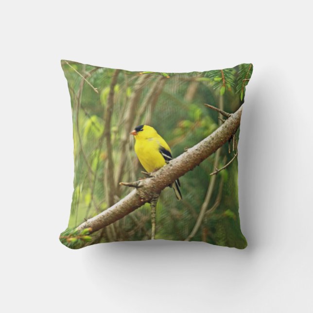 Amerikaanse Goudvink Zangvogel - Spinus tristis Kussen (Voorkant)