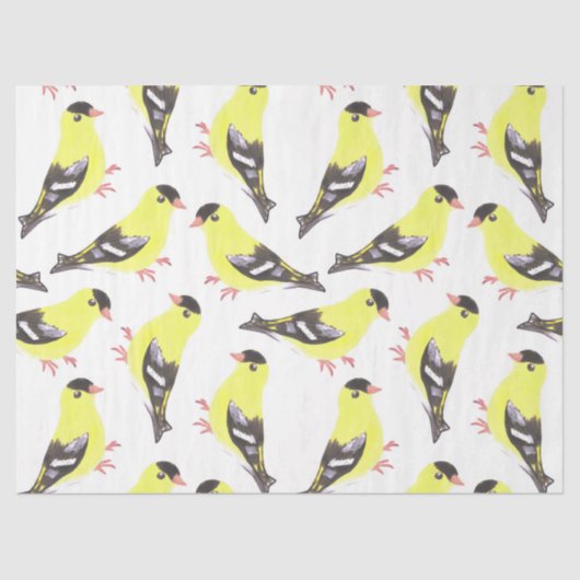 Amerikaanse goudvinnen waterverf kunst tissuepapier (Voorkant)