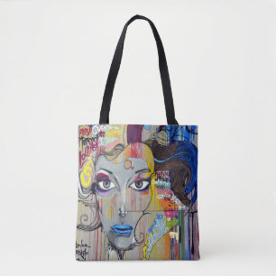 Amerikaanse graffiti tekening schets schrijven tote bag