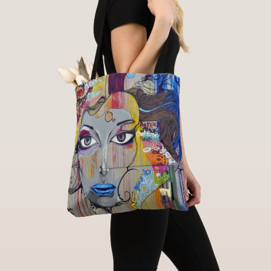 Amerikaanse graffiti tekening schets schrijven tote bag (Dichtbij)