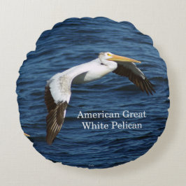 Amerikaanse Great White Pelican Round Pillow Rond Kussen