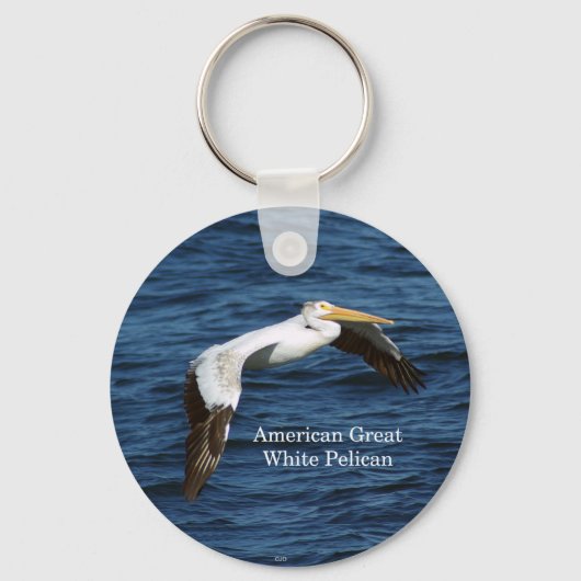 Amerikaanse Great White Pelican-sleutelketen Sleutelhanger (Voorkant)