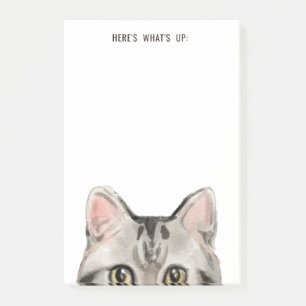Amerikaanse grijze tablet Editable Text Cat Mam Post-it® Notes