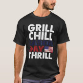 Amerikaanse grill koele Dag van de Arbeid thrill B T-shirt (Voorkant)