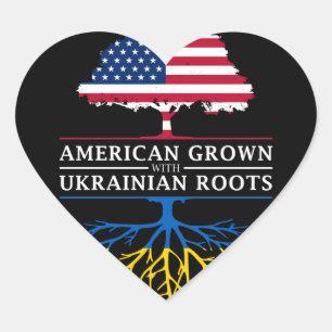Amerikaanse groei met Oekraïne Roots Ukraine Hart Sticker