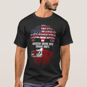 Amerikaanse Groei met Tongan Roots VS-vlag T-shirt