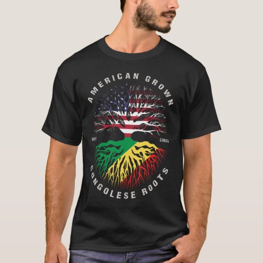 Amerikaanse Groene Congolese Roots Congo-vlag T-shirt (Voorkant)