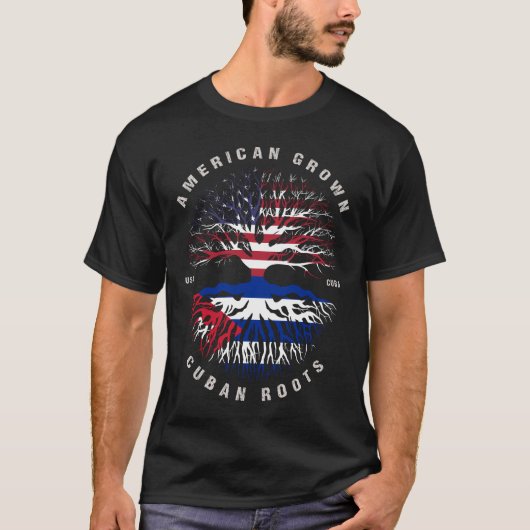 Amerikaanse Groene Cubaanse roet Cuba vlag T-shirt (Voorkant)