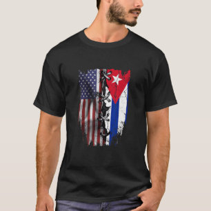 Amerikaanse Groene Cubaanse rots Amerikaanse vlag T-shirt