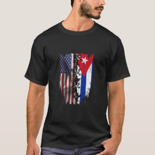 Amerikaanse Groene Cubaanse rots Amerikaanse vlag T-shirt