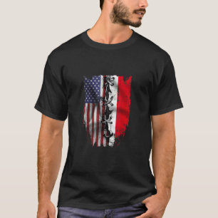 Amerikaanse Groene Indonesische wortels, VS-vlag T-shirt