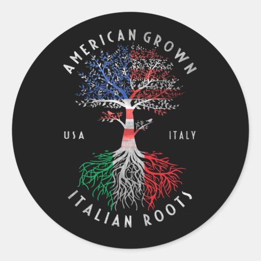 Amerikaanse Groene Italiaanse wortelen Italië Ronde Sticker (Voorkant)