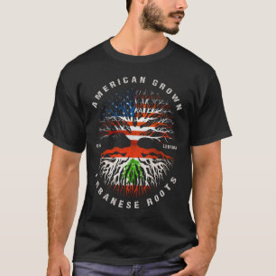 Amerikaanse Groene Libanese Roots Libanese vlag T-shirt