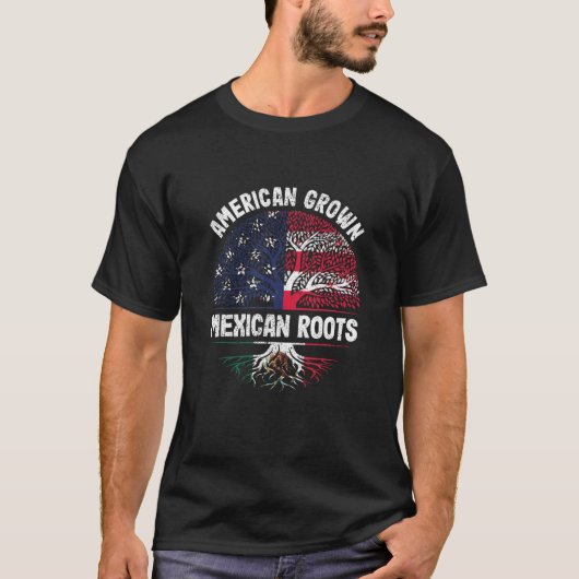 Amerikaanse Groene Mexicaanse Roots Verenigde Stat T-shirt (Voorkant)