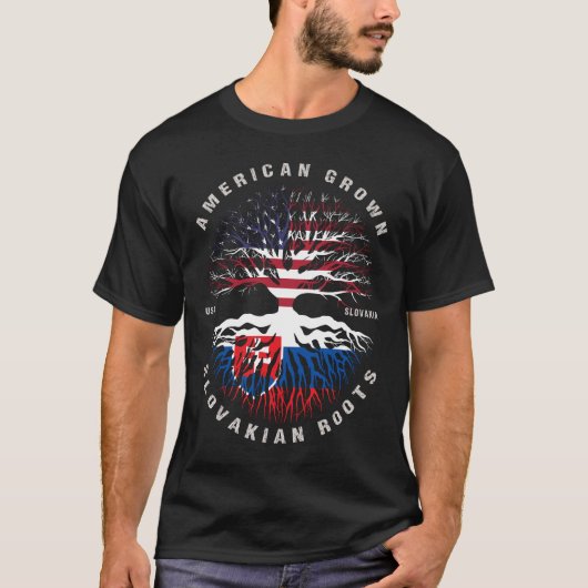 Amerikaanse Groene Slowaakse wortels vlag T-shirt (Voorkant)