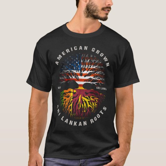 Amerikaanse Groene Sri Lanka Roots Sri Lanka Vlag T-shirt (Voorkant)