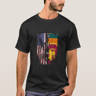 Amerikaanse Groene Sri Lanka Roots USA T-shirt