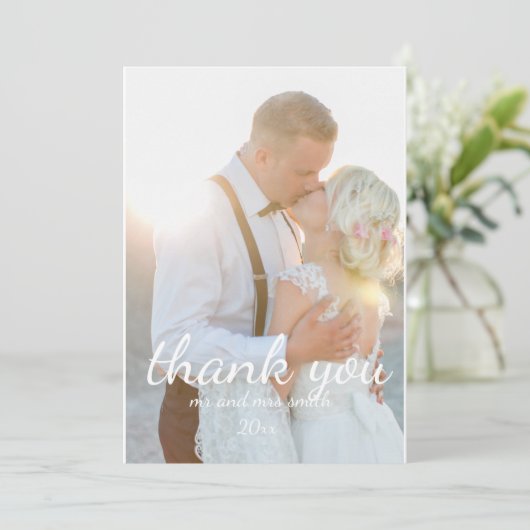 Amerikaanse groeten bruiloft dank u kaarten (Staand voorkant)