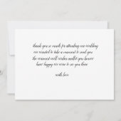 Amerikaanse groeten bruiloft dank u kaarten (Achterkant)