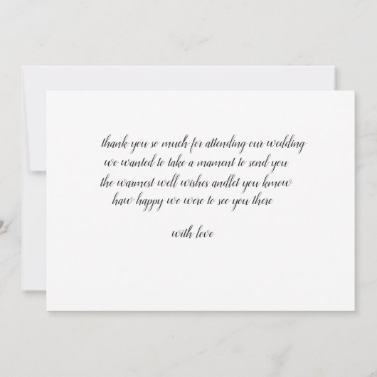 Amerikaanse groeten bruiloft dank u kaarten (Achterkant)