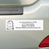 Amerikaanse grondwet bumpersticker (Op auto)