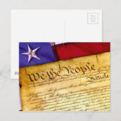Amerikaanse grondwet en Amerikaanse vlag Briefkaart (Voorkant / Achterkant)