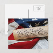 Amerikaanse grondwet en vlag briefkaart (Voorkant / Achterkant)