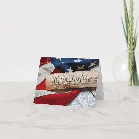 Amerikaanse grondwet en vlag notitiekaartje (Voorkant)