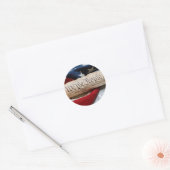 Amerikaanse grondwet en vlag ronde sticker (Envelop)