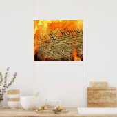 Amerikaanse grondwet in Flames Poster (Keuken)