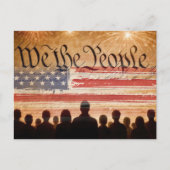 Amerikaanse grondwet met Dag van de Vlag Veteranen Briefkaart (Voorkant)