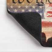 Amerikaanse grondwet met vuurwerk en vlag muismat (Hoek)