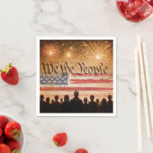 Amerikaanse grondwet met vuurwerk en vlag servet (Insitu)